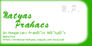 matyas prahacs business card